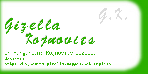 gizella kojnovits business card